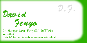 david fenyo business card